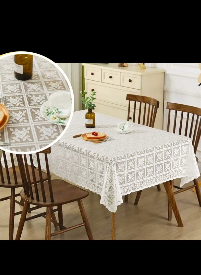 Lace Tablecloth,Tablecloth, Beige (90 x 160cm)  - Image 3