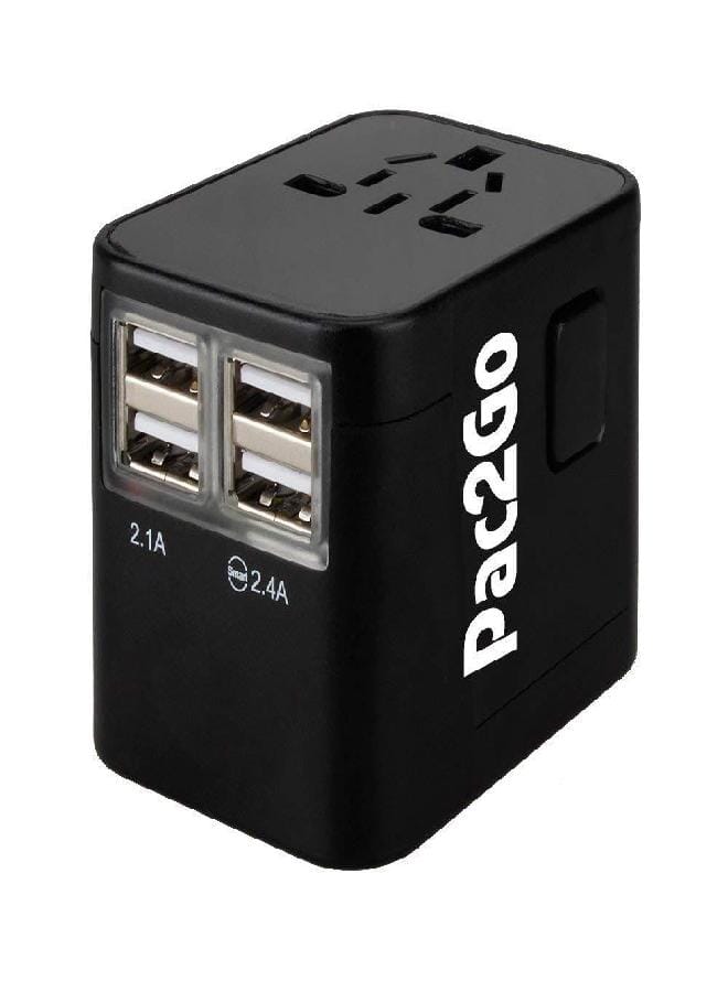 Universal Travel Adapter UK EU AU US with Quad USB Charger - All-in-One Surge/Spike Protected Electrical Plug with Fast Charging USB Ports International Power Socket works in 187 Countries - 4XUSB  - Image 2