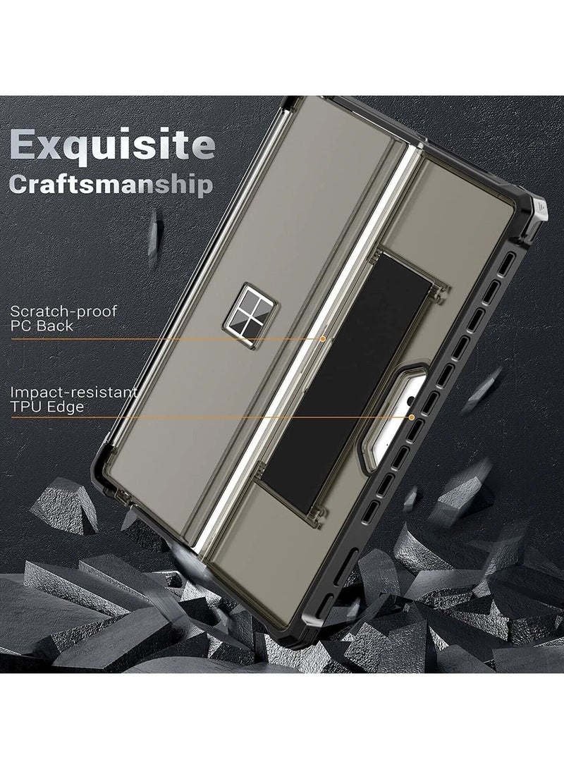 Case for Surface Pro 9 / Pro 9 5G 13-Inch 2022 - All-in-One Protective Rugged Cover Frosted Black Case with Kickstand Protective Case, Compatible with Type Cover Keyboard - Image 3