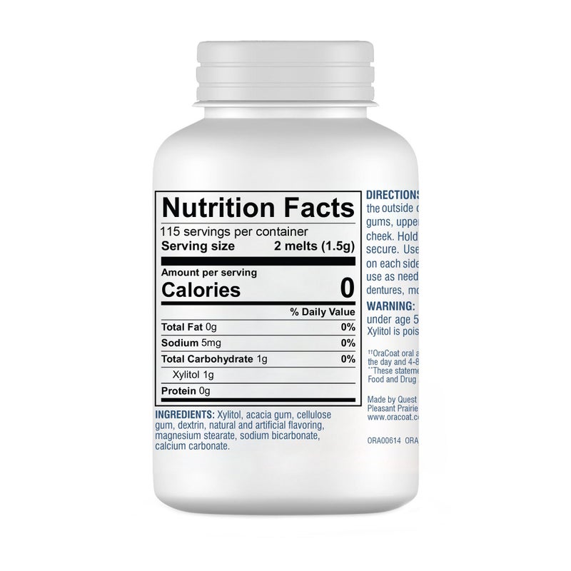 Oracoat XyliMelts for Dry Mouth Night Time or Day - Moisturizing Dry Mouth Adhering Discs, Sugar Free with Xylitol, 230 Count, Berry Smoothie Flavor, 8-Hour Relief - Image 2