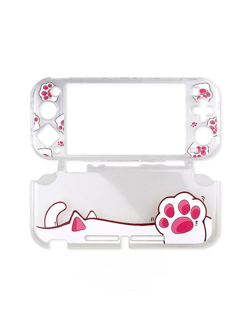Sweet seven for Switch Lite Protective Case - Clear Hard PC Cover, Shockproof, Anti-Scratch Shell, Cute Pink Cat Paw Design - Image 1