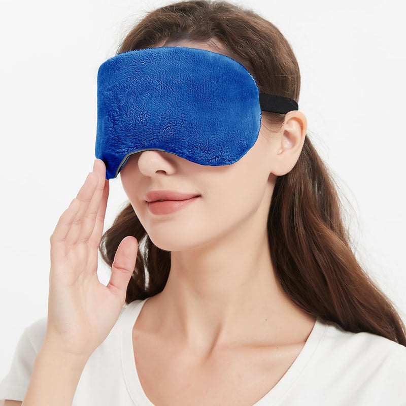 Microwave Heated Eye Mask Steam Warm Compress for Dry Eyes Work with Relieve Blepharitis Stye Treatment Blue