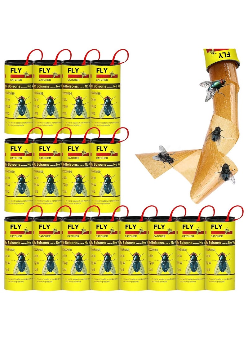 GUDOO 16 Pack Sticky Fly Paper, Fly Paper Strips, Flying Insect Trap, Sticky Fly Catchers Set Indoor Fly Trap for Home, Gnat Killer Traps Catcher for Fruit Flies, Bug, Insect, Mosquito  - Image 1