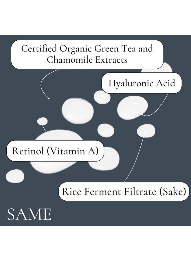 سيمر سيروم الوجه Same Skincare 01: سيروم CoQ10 Retinol للوجه، وفيتامين C، وحمض الهيالورونيك، سيروم للوجه يدعم مكافحة الشيخوخة، وحب الشباب، وملمس البشرة، والخطوط الدقيقة والتجاعيد، عضوي، نباتي، خالٍ من القسوة، 1 أونصة - Image 5