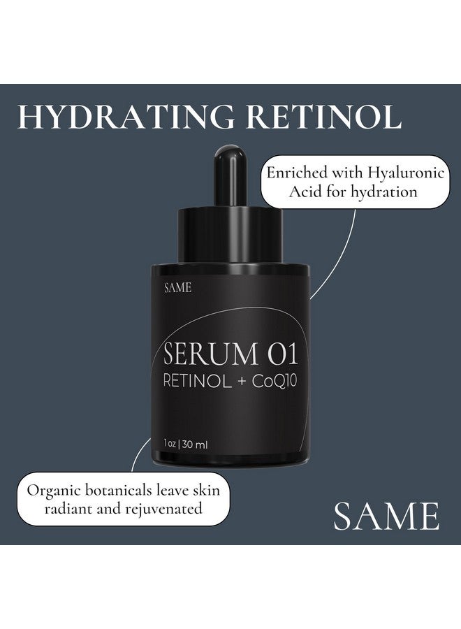 سيمر سيروم الوجه Same Skincare 01: سيروم CoQ10 Retinol للوجه، وفيتامين C، وحمض الهيالورونيك، سيروم للوجه يدعم مكافحة الشيخوخة، وحب الشباب، وملمس البشرة، والخطوط الدقيقة والتجاعيد، عضوي، نباتي، خالٍ من القسوة، 1 أونصة - Image 2