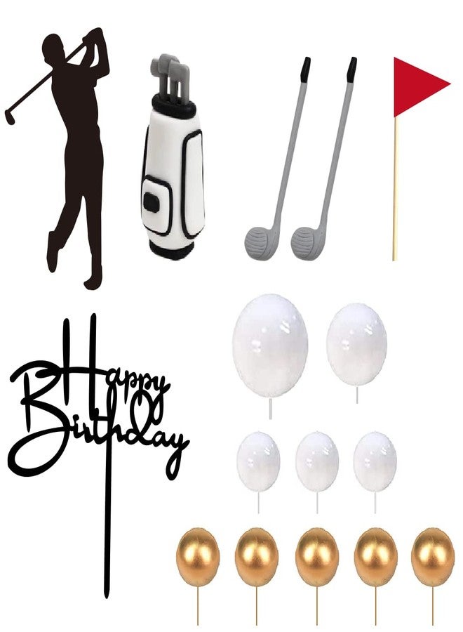 DiDida Golf Cake Topper with Stand Bag Clubs Ball Golf Birthday Cake - Image 2
