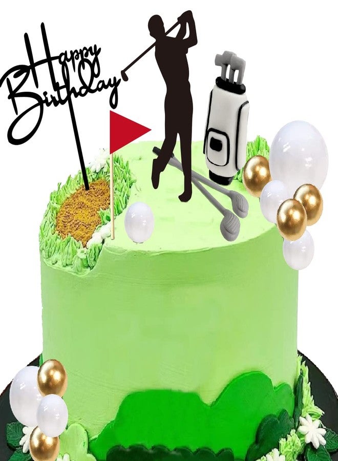 DiDida Golf Cake Topper with Stand Bag Clubs Ball Golf Birthday Cake - Image 1