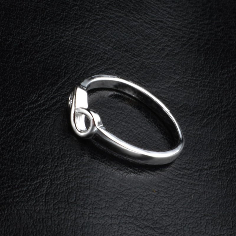 CCBFY 18k White Gold Plated 925 Sterling Silver Rings for Women Promise Rings for Her, Stackable Wedding Bands Rings for Women Infinity Forever Love Knot Ring (Silver 6) - Image 5
