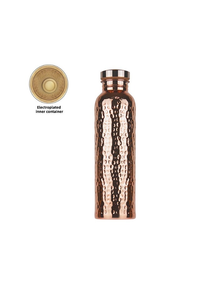 Soofam Copper Water Bottle 27 Oz Copper Bottle Water with Lid -  Copper Drinking Vessel - 100 Copper Water Vessel - Drink More Water Bottle - Large - Leak Proof - Hammered - Image 1