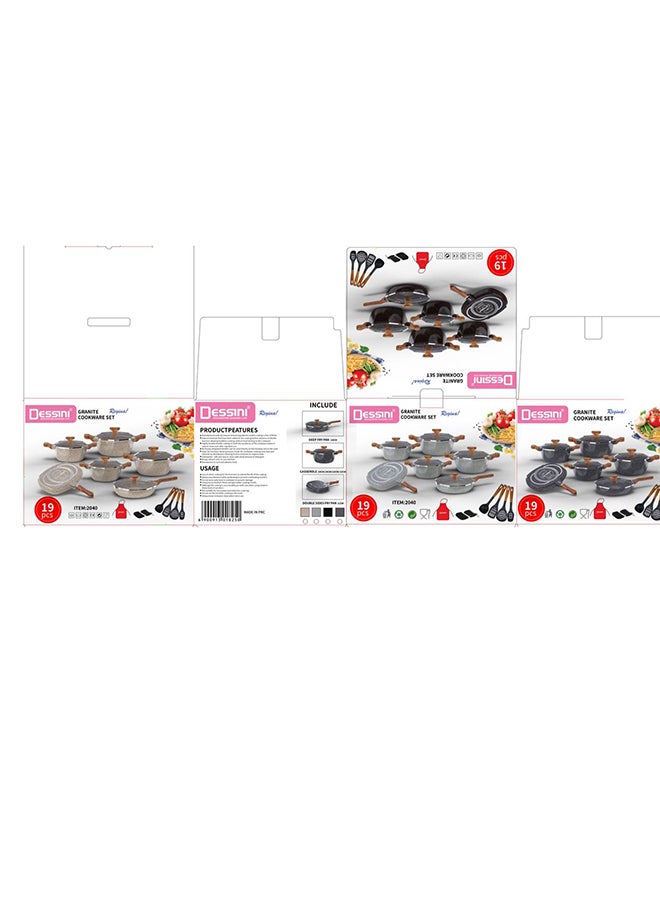 DESSINI 19Pcs Granite Cookware Set 2040  - Image 2