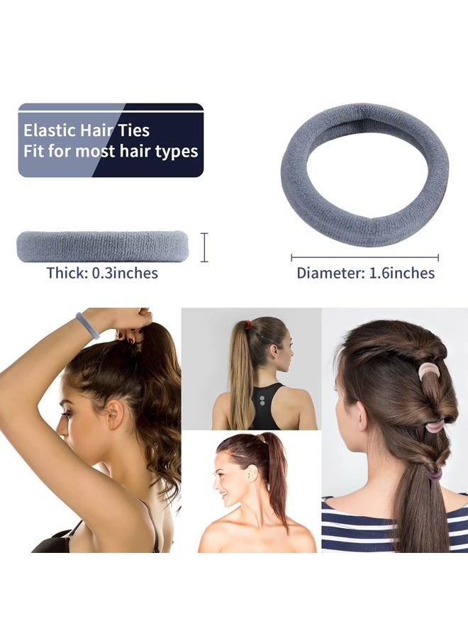 SYGY 100PCS Elastic Cotton Hair Bands, Seamless No-Damage Ponytail Holders for Thick or Thin Hair, Soft Hair Accessories for Women and Girls, Coral Color - Image 2