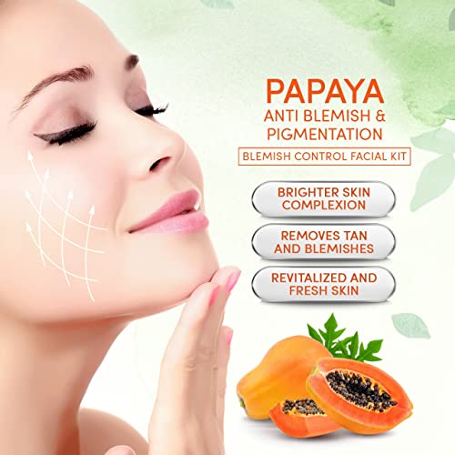 Herbal Tree Herbaltree Papaya Facial Kit For Lighten Skin Tone, Hydration, Improve Skin Clarity with Papaya Extract & Anti Aging Effects for Glowing Fairer | Blemish Free Facial Kit (525 gm + 5 ml) - Image 2