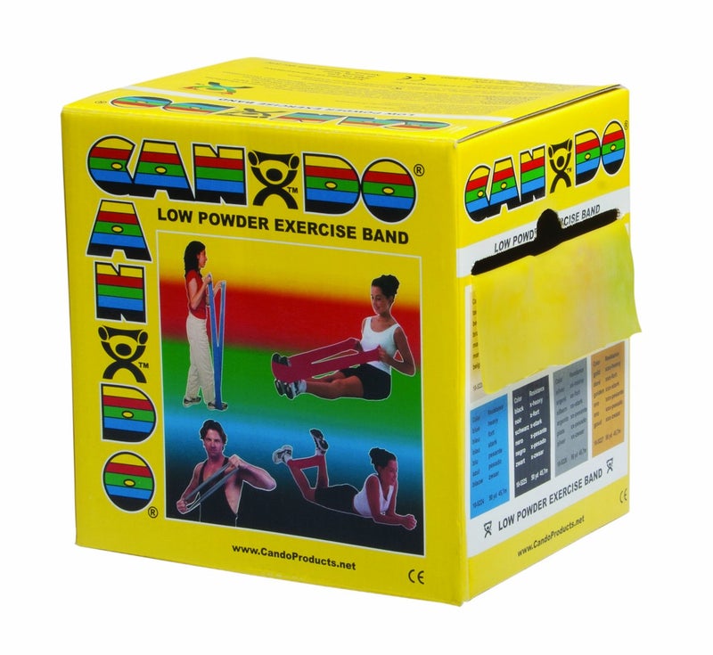 CanDo Low Powder Exercise Band 50 yard roll Yellow XLight