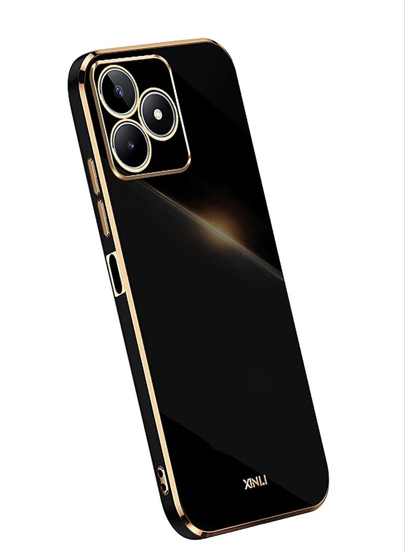 Arabest Realme C53/Realme C51 case for Soft TPU Material Cover, Bright Surface Phone Case, No Yellowing, No Fading - black - Image 1