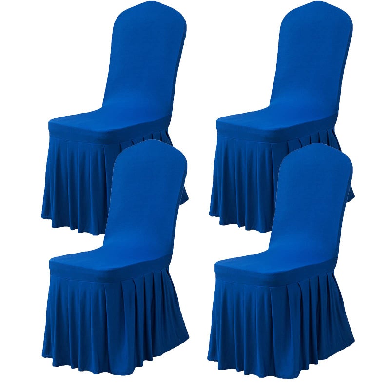 Dimatic Dimatic Dining Room Chair Covers Set of 4  Stretch Parsons Slipcovers with Skirt Super Fit Spandex Chair Seat Protector Cover for Dining Room  Hotel  Ceremony (Blue) - Image 1