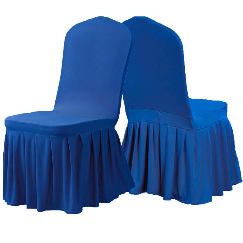 Dimatic Dimatic Dining Room Chair Covers Set of 4  Stretch Parsons Slipcovers with Skirt Super Fit Spandex Chair Seat Protector Cover for Dining Room  Hotel  Ceremony (Blue) - Image 4
