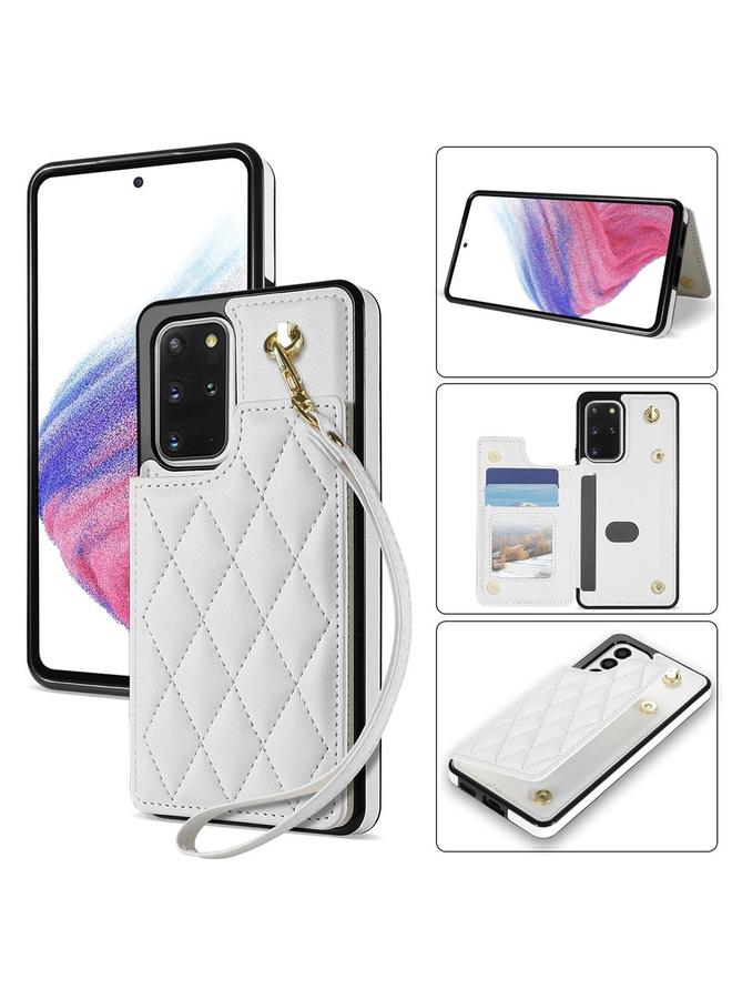 S-TOP Case For Samsung Galaxy S20 FE 5G Rhombic Dual Buckle Card Slots Phone Case with Lanyard - Image 1