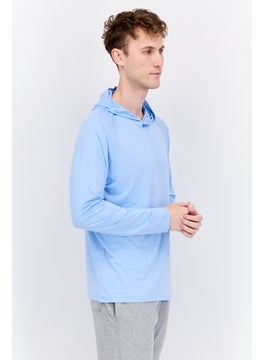 Swiss Alps Men Sportswear Fit Long Sleeves Training Hoodie, Heather Blue  - Image 2