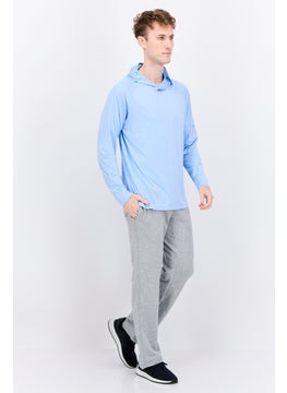 Swiss Alps Men Sportswear Fit Long Sleeves Training Hoodie, Heather Blue  - Image 4