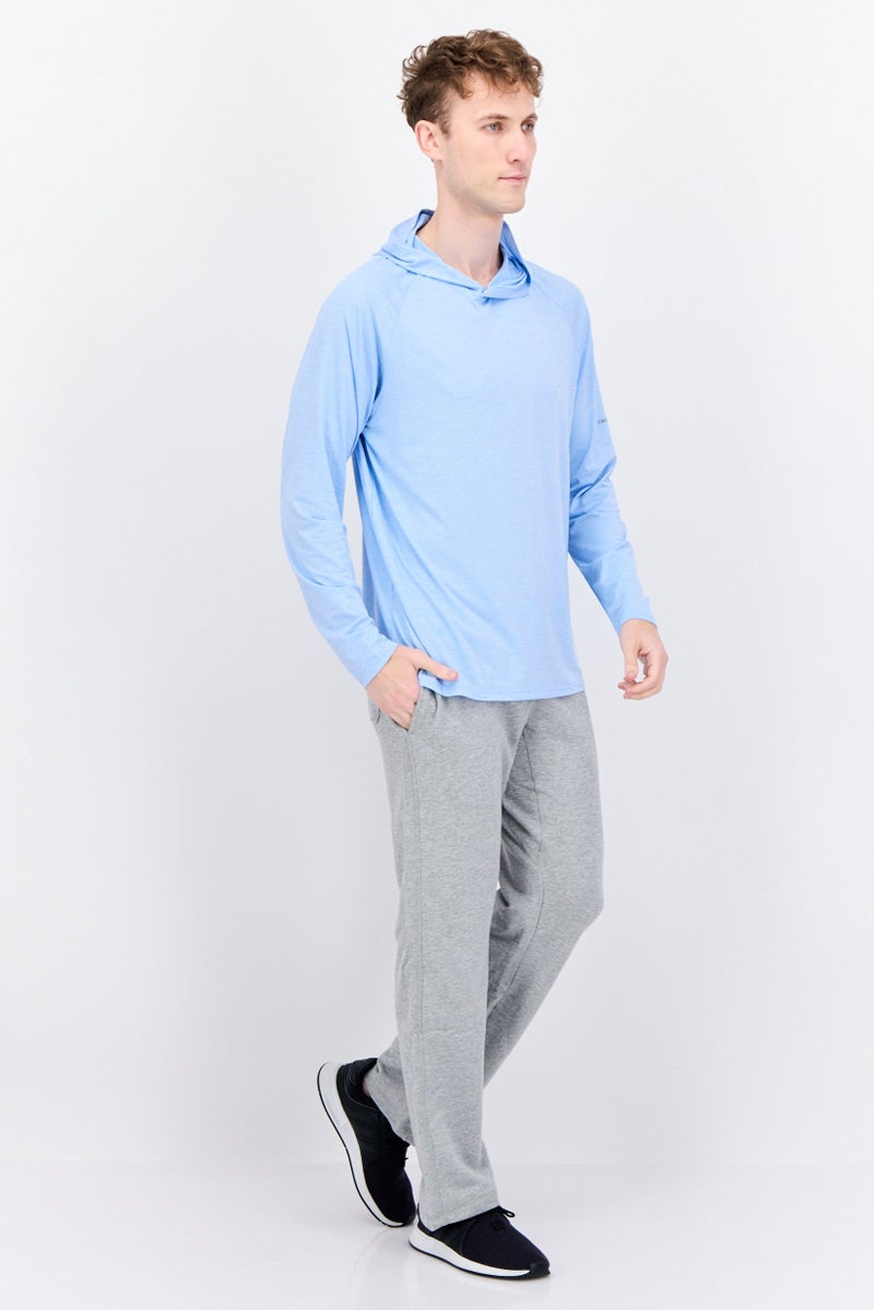 Swiss Alps Men Sportswear Fit Long Sleeves Training Hoodie, Heather Blue  - Image 4