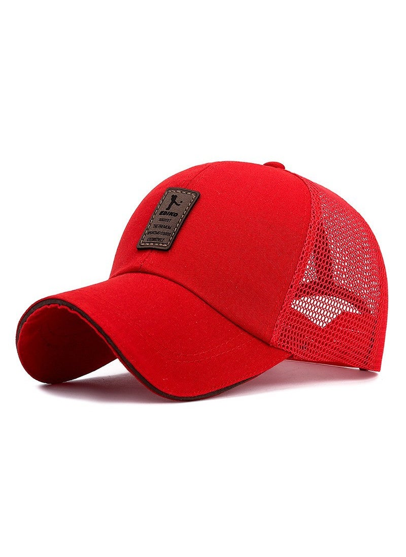 Generic Summer Casual Breathable Sunshade Baseball Cap for Men Red  - Image 1