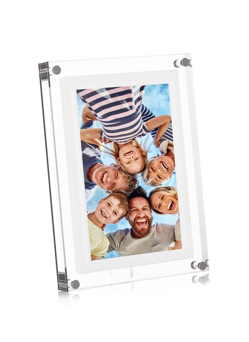 XiuWoo - Acrylic Digital Picture Frame,7 inch Digital Photo Frame.Simple Transparent Frame Design,4 GB Internal Memory and 1500 mAh Battery.Repeat Your Happy Times - Image 1