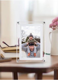 شو وو إطار صور رقمي من الأكريليك، إطار صور رقمي مقاس 7 بوصات. تصميم إطار شفاف بسيط، ذاكرة داخلية 4 جيجابايت وبطارية 1500 مللي أمبير في الساعة. كرر أوقاتك السعيدة  - Image 4
