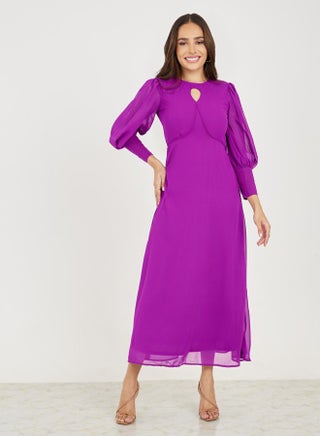 Styli Solid Keyhole Neck A-Line Maxi Dress - pzsku/Z652138A7541D8298A840Z/45/1746430191/7f8f2ca6-082f-4467-a1cb-3b54c4c0d563