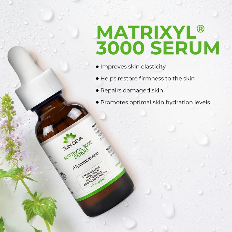 SKIN DEVA 1 fl oz Matrixyl 3000 with Hyaluronic Acid Serum Peptides Serum For Face Hydration with Hyaluronic Acid Stimulates Collagen Repair Mechanisms Lightweight Anti Aging Moisturizer - Image 2