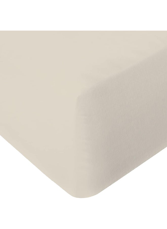 Infinitee Xclusives Infinitee Xclusives Fitted Sheet for Bed Beige Queen Size 150 x 200 cm - 100% Microfiber - 40 cm Deep Pocket to Fit & Cover Sheets  - Soft, Wrinkle Free & Shrink Resistant Fitted Sheet  - Image 1