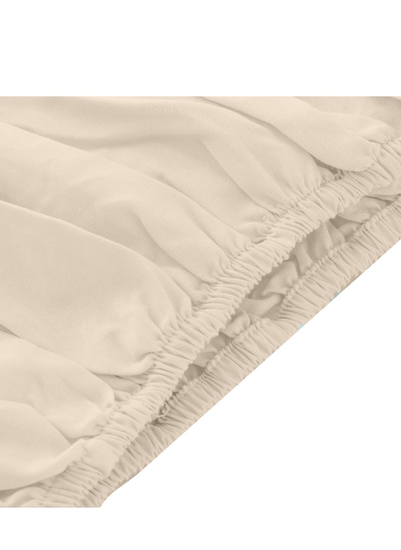 Infinitee Xclusives - Infinitee Xclusives Queen Size Fitted Sheet (150 cm x 200 cm) – 40cm Deep Pocket Bed Sheet – Soft Microfiber – Shrink Resistant Bed Sheet – 1 Fitted Bed Sheet Only (Beige) - Image 1