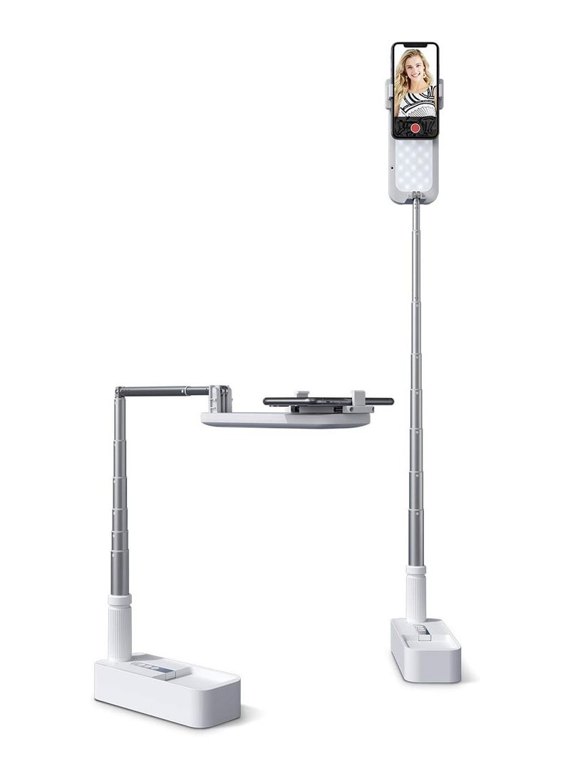 General Extendable Selfie Stand 360° Swivel with Phone Holder, Rechargeable Wireless Foldable 7 Brightness LED Lights for Live Streaming/YouTube/Tiktok etc.  - Image 1