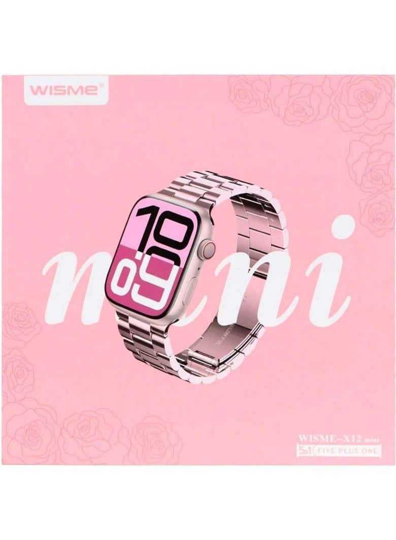 WISME MX-12 MINI – Stylish and Compact Smartwatch with HD Display, Heart Rate Monitoring, and Long Battery Life (pink) - Image 2