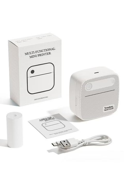 Portable Wireless Printer Mini Pocket Bluetooth Thermal Printer, Portable Printer, Sticker Maker, For Office Organization, Home Kitchen, School. Compatible with Android iOS smartphones for labeling, receipts, photos, notes, and memos