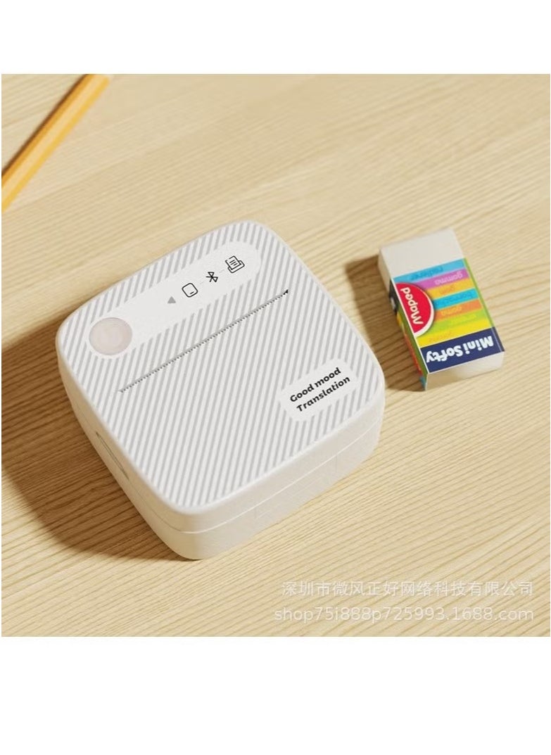 Generic - Portable Wireless Printer Mini Pocket Bluetooth Thermal Printer, Portable Printer, Sticker Maker, For Office Organization, Home Kitchen, School. Compatible with Android iOS smartphones for labeling, receipts, photos, notes, and memos - Image 1