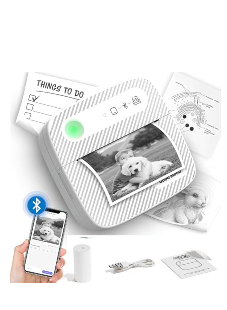 Label Maker Machine with Tape Barcode Label Printer Mini Portable Bluetooth Thermal Labeler for Address Clothing Jewelry Retail Barcode Small (White 1 Roll Label)  - Image 3
