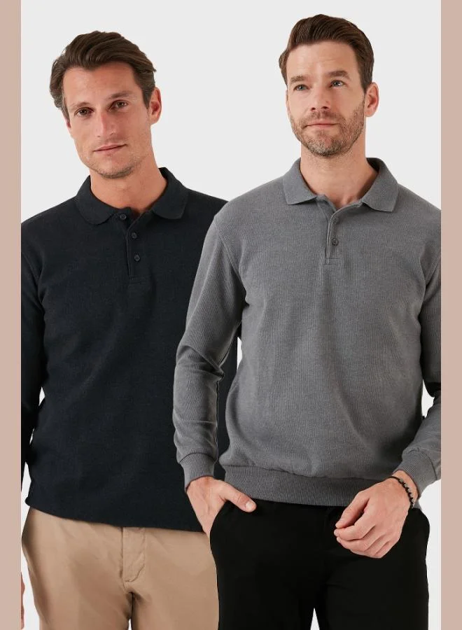 Buratti Cotton Blend Regular Fit 2-Pack Polo Collar Sweater Men's POLO COLLAR SWEATER 456223S2