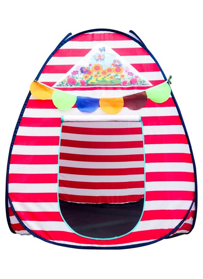 HomeCute Homecute Igloo Type Foldable Popup Kid's Play Tent House (Small Size Red-White)  - Image 1