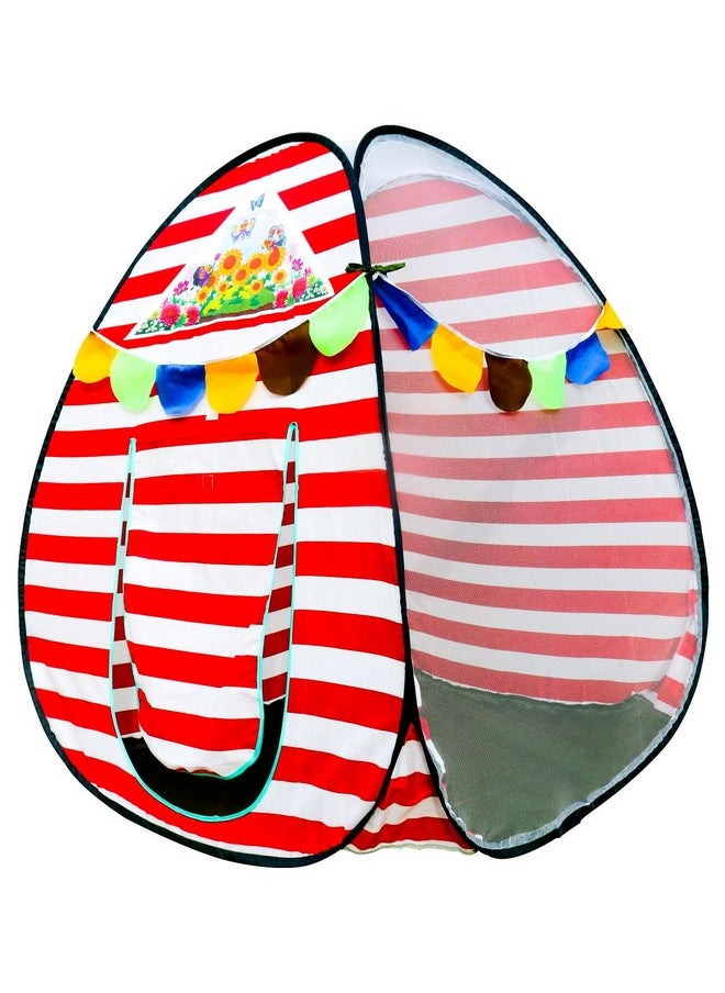 HomeCute Homecute Igloo Type Foldable Popup Kid's Play Tent House (Small Size Red-White)  - Image 4