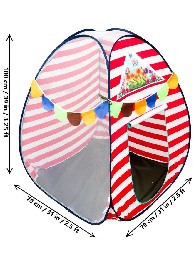 HomeCute Homecute Igloo Type Foldable Popup Kid's Play Tent House (Small Size Red-White)  - Image 2