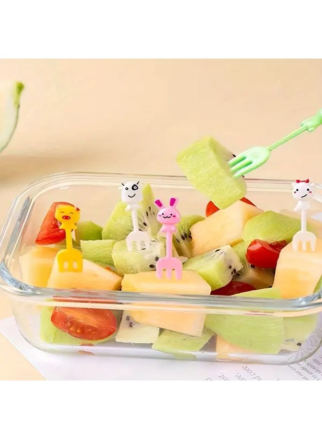 Cat 6pcs Colorful Reusable Plastic Fruit Forks for Party Cake Dessert Serving Fun Design - Image 5