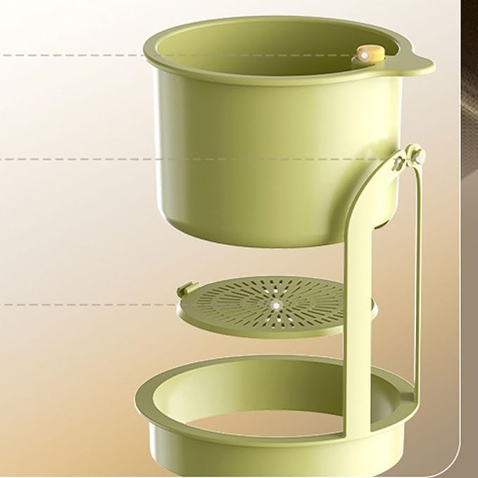 ACROWN سلة تصريف حوض المطبخ، مصفاة حوض مزدوجة الطبقة، سلة تصفية نفايات الطعام، سلة تصريف معلقة، قابلة للفك، سهلة التنظيف (أخضر) - Image 5