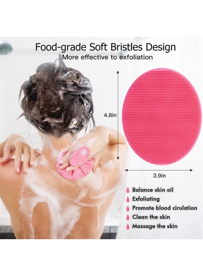 Innerneed Soft Silicone Body Cleansing Brush Shower Scrubber, Gentle Exfoliating and Massage for all Kinds of Skin (Pink+Dark Green) - Image 4