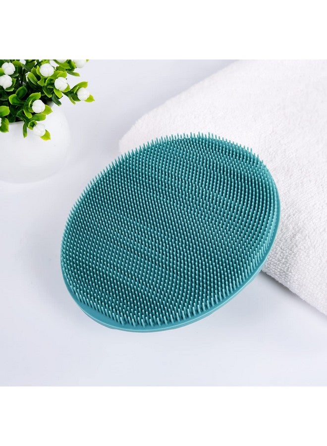 Innerneed Soft Silicone Body Cleansing Brush Shower Scrubber, Gentle Exfoliating and Massage for all Kinds of Skin (Pink+Dark Green) - Image 3