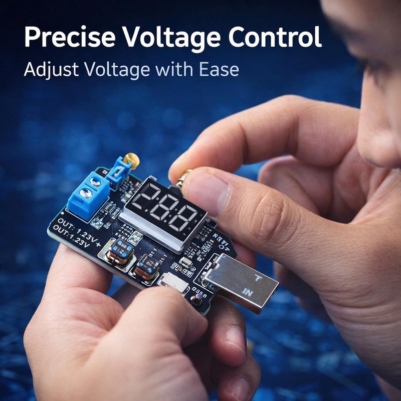 USB Power Supply Module 5V to 3.3V 9V 12V 18V 24V Adjustable Boost Converter - Overload Protection, High Efficiency Voltage Regulator for Electronics - Image 4