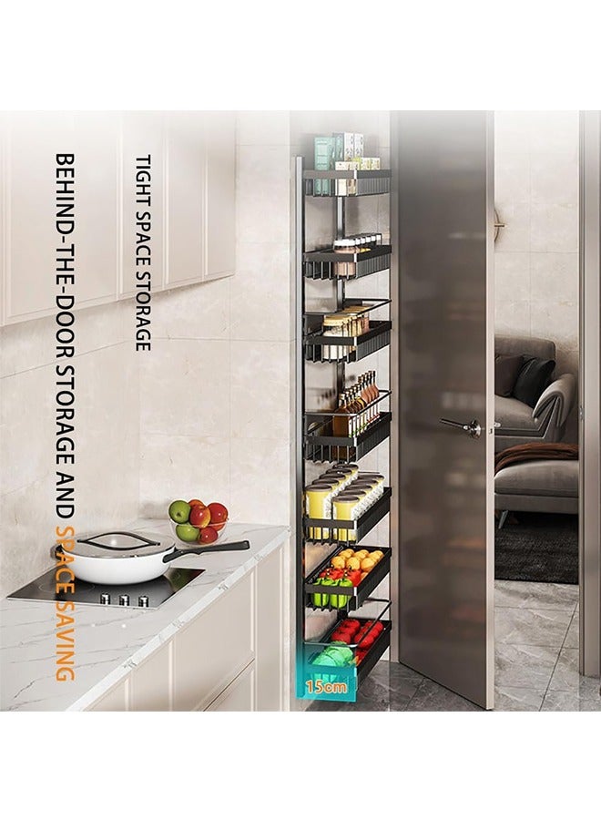 JCB CHIC Wall Mounted Spice Rack Adjustable Bathroom Shelf 3 Tier Kitchen Storage Rack Organizer for Spice Can Sauce Jars Seasoning Bottle (Black)  - Image 3