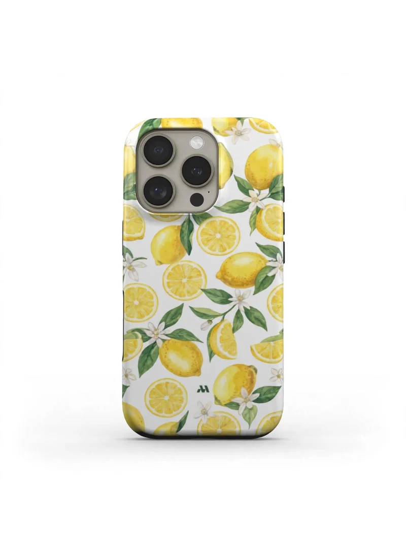 موبكوس غطاء حماية فاخر لهاتف iPhone 16 Pro Max بتصميم "Lemon Daisy" - يتميز بهيكل هجين مزدوج الطبقات يجمع بين الغلاف الصلب والسيليكون، ويوفر حماية ضد الخدوش والصدمات.