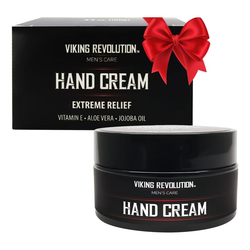 Viking Revolution Men's Hand Cream - Repair Cream for Dry, Cracked Hands - Aloe Vera Treatment with Vitamin E (3.5oz) - Image 1