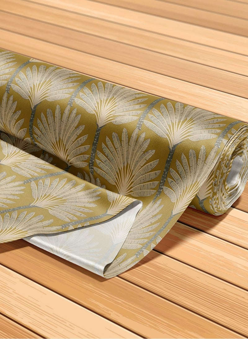 فيلاتو Ø¬Ù„Ø§Ø¨ÙŠØ© Ù…Ø®ÙˆÙŠØ± Ø¨ØªØµÙ…ÙŠÙ… Ù†Ø®Ù„Ø© Ø¨Ø§Ù„Ù„ÙˆÙ† Ø§Ù„Ø¨ÙŠØ¬ Ø§Ù„Ø°Ù‡Ø¨ÙŠ Ù…Ù† Ù‚Ù…Ø§Ø´ Ø­Ø±ÙŠØ± Ø§Ù„Ù„ÙŠÙ„ Ø¹Ø±Ø§Ù…Ù†ÙŠ Ø¨Ø§Ù„ÙŠØ§Ø±Ø¯Ø©ØŒ Ø¹Ø±Ø¶ 58 Ø¨ÙˆØµØ© - Image 5