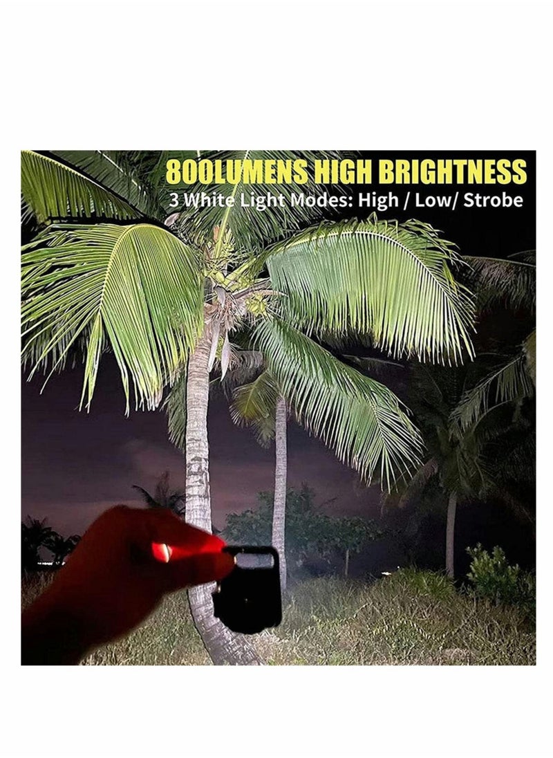 KASTWAVE - Mini Keychain Led Flashlight 800 Lumens Bright Cob Mini Flashlight Keychain Light with Folding Bracket Bottle Opener Magnet Portable Pocket Light for Camping Emergency Fishing Red Style A - Image 1